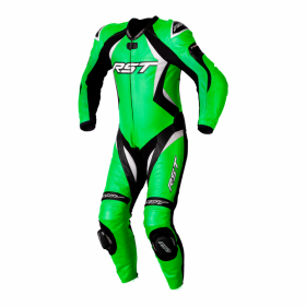 RST TRACTECH EVO 4 CE MENS LEATHER SUIT - NEON GREEN AND WHITE